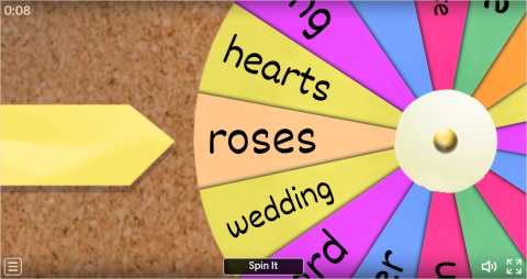 Valentine's Day ESL Interactive Spin The Wheel Worksheet