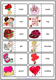 Valentine's Day ESL Printable Dominoes Game For Kids