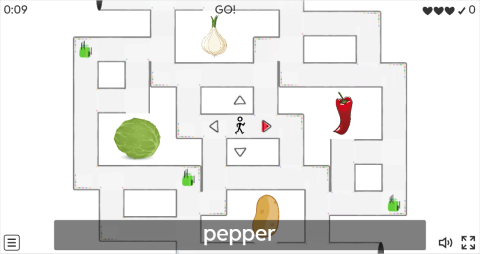 Vegetables ESL Vocabulary Maze Chase Game