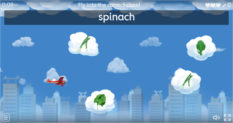 Vegetables ESL Vocabulary Airplane Game