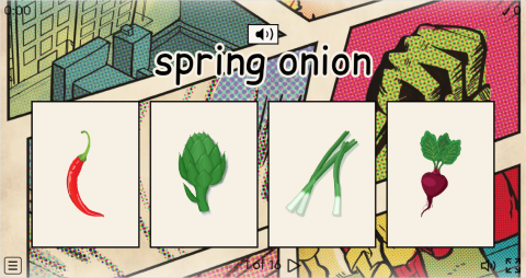 Vegetables ESL Interactive Vocabulary Quiz