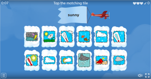 Weather Conditions Interactive Find The Match Worksheet