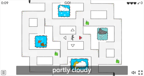 Weather Conditions ESL Vocabulary Maze Chase Game