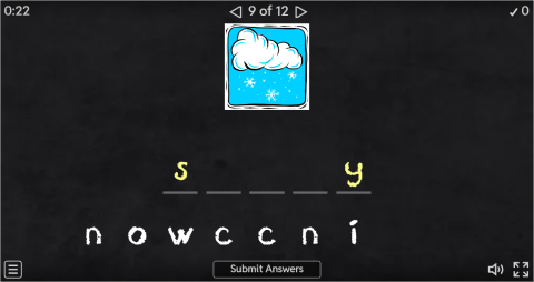 Weather Conditions Interactive Spell The Word Worksheet