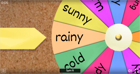 Weather Conditions Interactive Spin The Wheel Worksheet