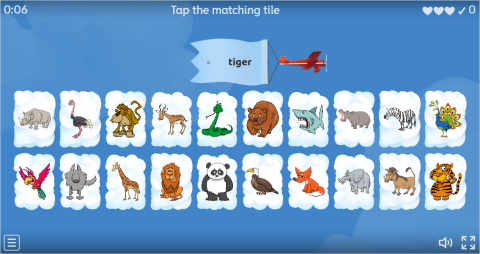 Wild Animals ESL Interactive Find The Match Worksheet
