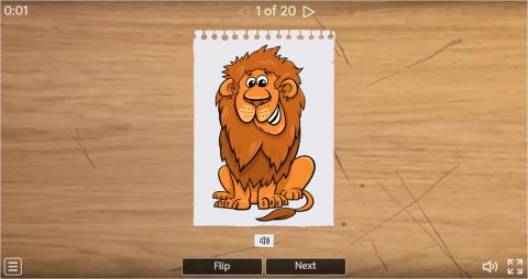Wild Animals ESL Interactive Vocabulary Flashcards