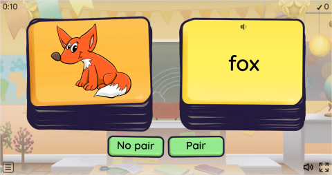 Wild Animals ESL Pair or No Pair Worksheet