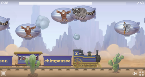 Wild Animals ESL Vocabulary Balloon Pop Game