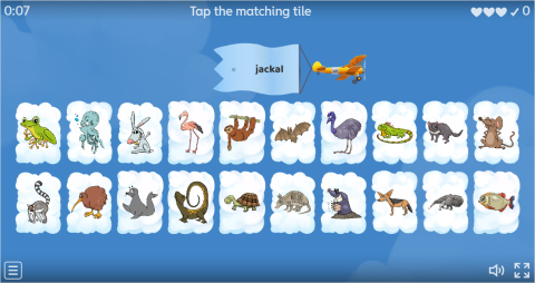 Wild Animals ESL Interactive Find The Match Worksheet