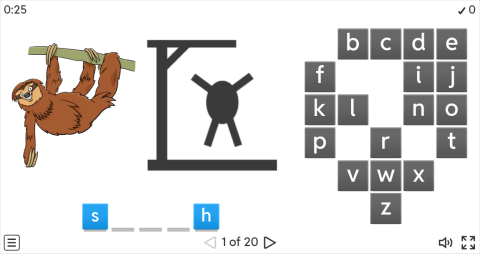Wild Animals ESL Interactive Hangman Game