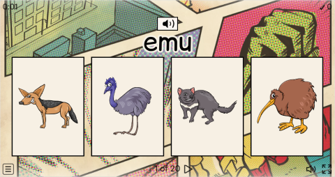 Wild Animals ESL Interactive Vocabulary Quiz