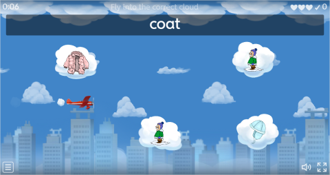 Winter ESL Vocabulary Airplane Game