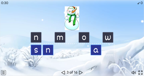 Winter Vocabulary ESL Interactive Anagram