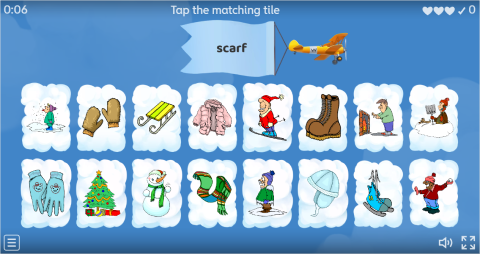 Winter ESL Interactive Find The Match Worksheet