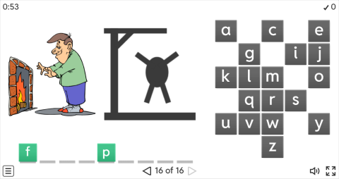 Winter Vocabulary ESL Interactive Hangman Game