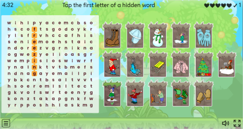 Winter ESL Interactive Wordsearch Puzzle