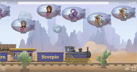 Zodiac Signs ESL Vocabulary Balloon Pop Game