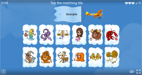 Zodiac Signs ESL Interactive Find The Match Worksheet