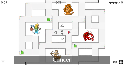 Zodiac Signs ESL Vocabulary Maze Chase Game